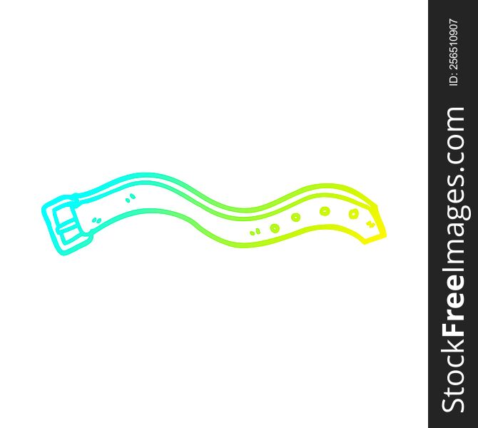 cold gradient line drawing of a cartoon belt