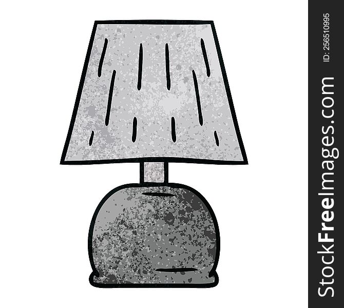 Textured Cartoon Doodle Of A Bed Side Lamp