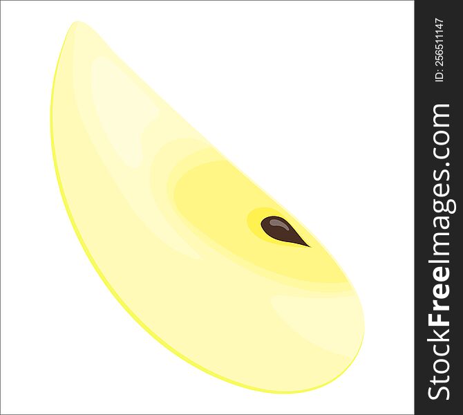 Apple slice icon on white background. Vector illustration