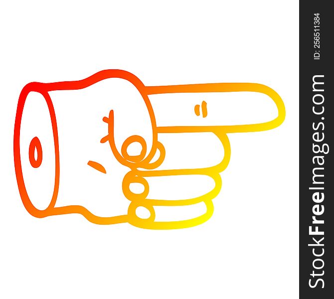 Warm Gradient Line Drawing Pointing Hand Symbol