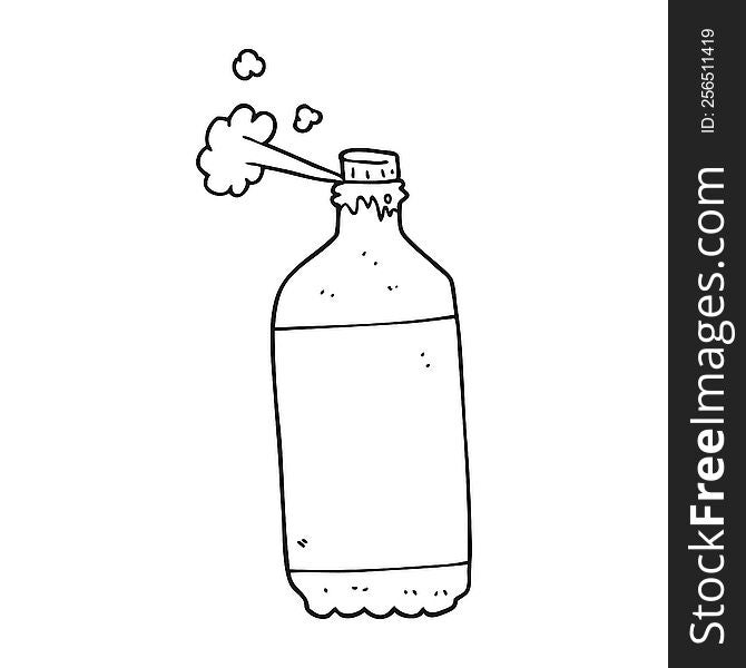 Black And White Cartoon Fizzing Cola