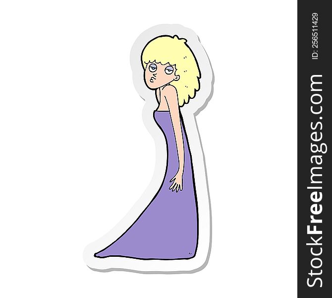 sticker of a cartoon woman pulling photo face