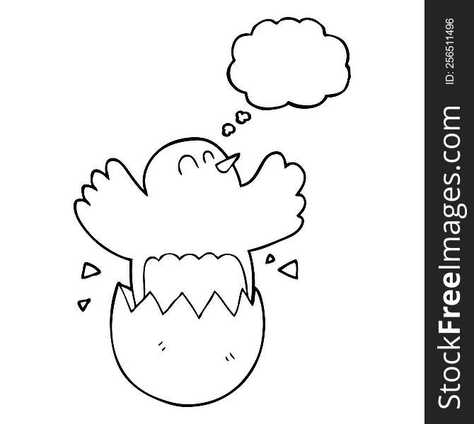 Thought Bubble Cartoon Hatching Egg