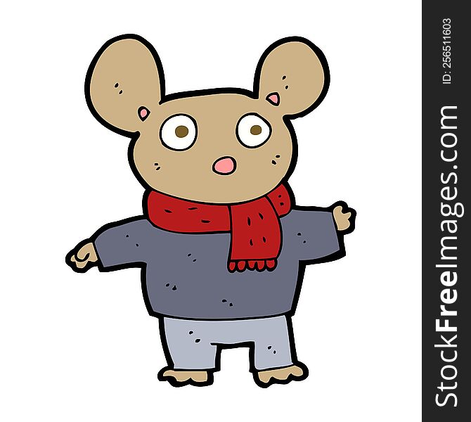 cartoon mouse in clothes