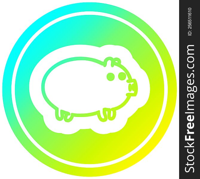 fat pig circular icon with cool gradient finish. fat pig circular icon with cool gradient finish