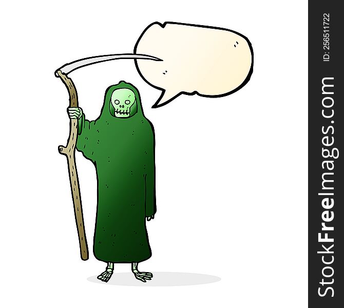 death cartoon with speech bubble