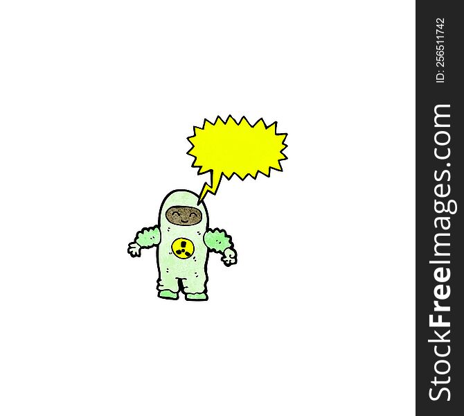 Cartoon Man In Radiation Suit