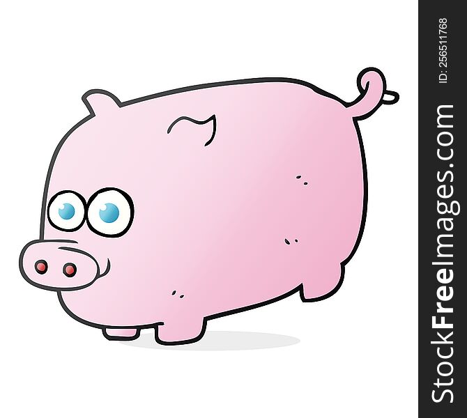 freehand drawn cartoon pig