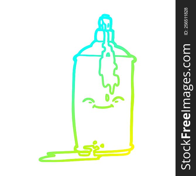 Cold Gradient Line Drawing Cartoon Spray Paint Can