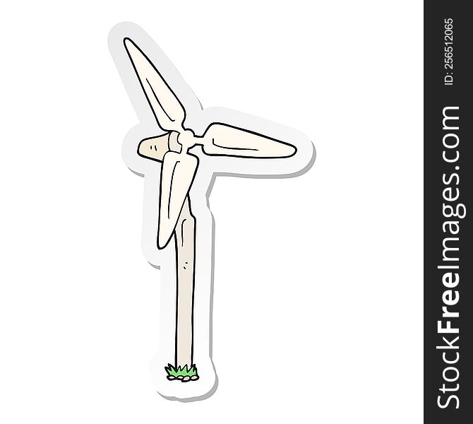 sticker of a cartoon wind farm windmill