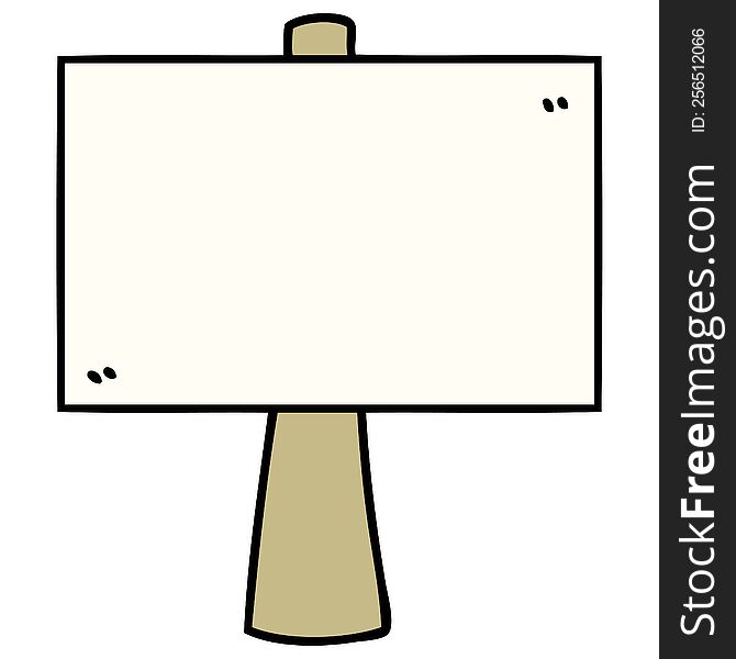 cartoon of a blank signpost. cartoon of a blank signpost
