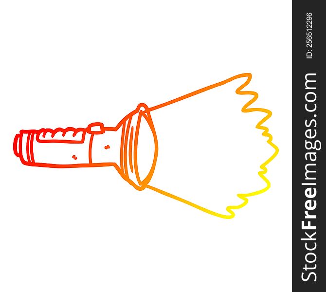 warm gradient line drawing of a electric torch shining