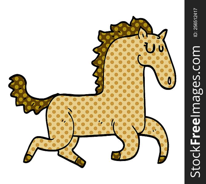 Cartoon Doodle Magnificent Stallion