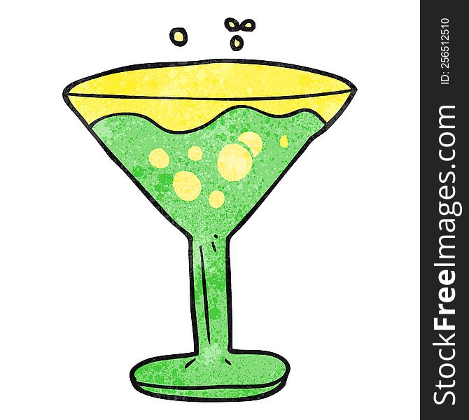 freehand textured cartoon cocktail