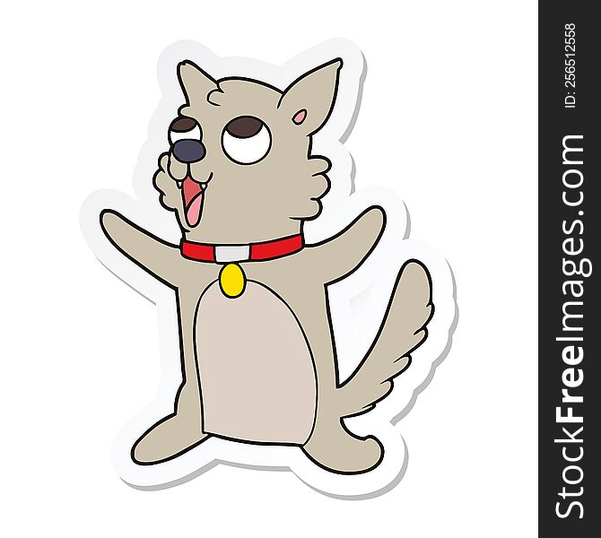 sticker of a cartoon dog