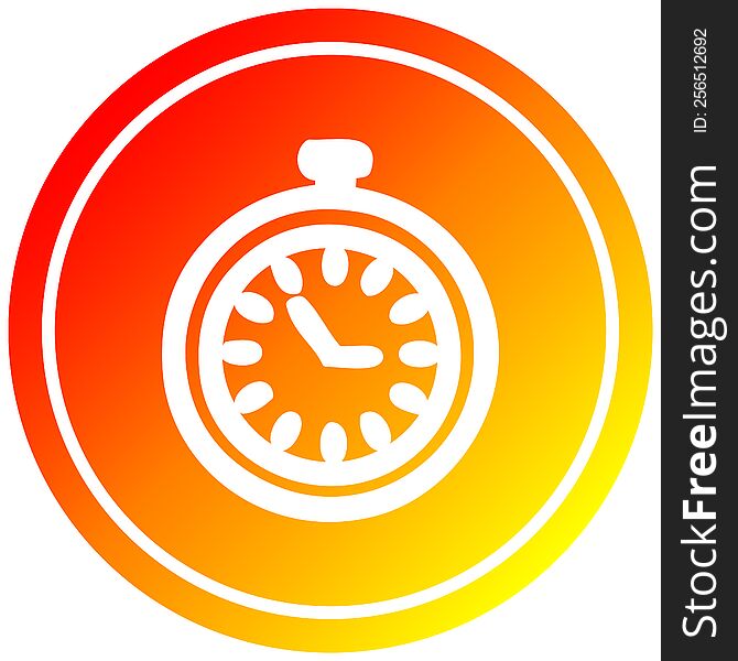 stop watch circular icon with warm gradient finish. stop watch circular icon with warm gradient finish
