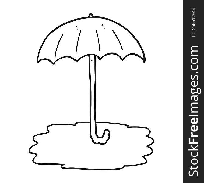 black and white cartoon wet umbrella