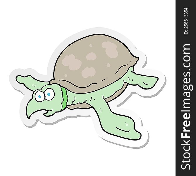 sticker of a cartoon turtle