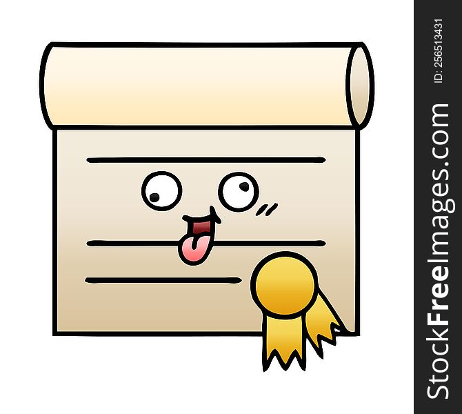 gradient shaded cartoon of a certificate