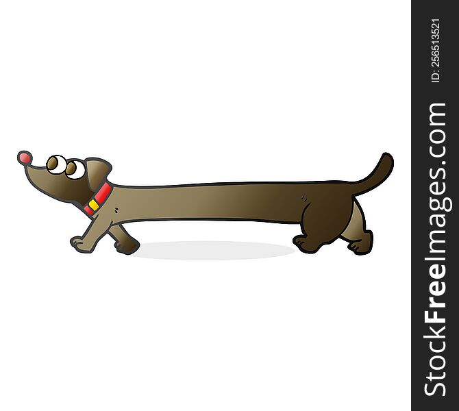 freehand drawn cartoon dachshund