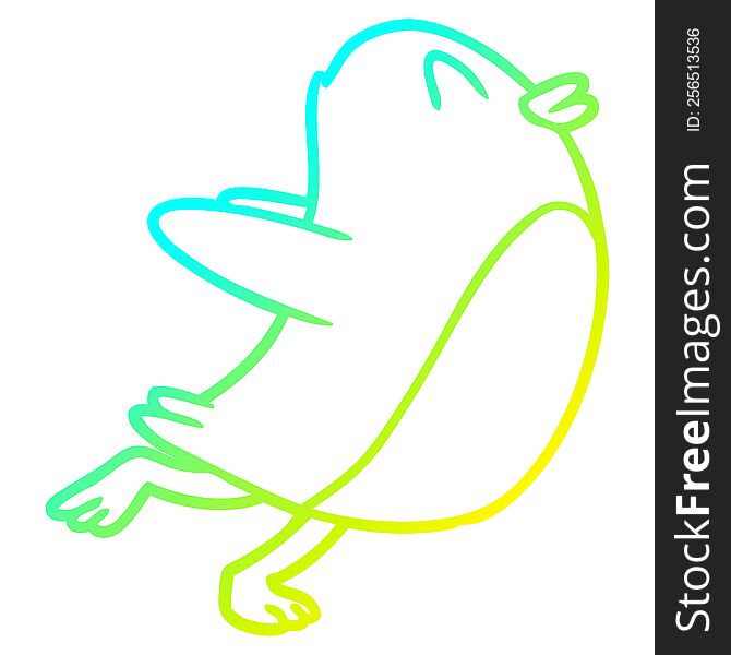 cold gradient line drawing of a penguin jumping