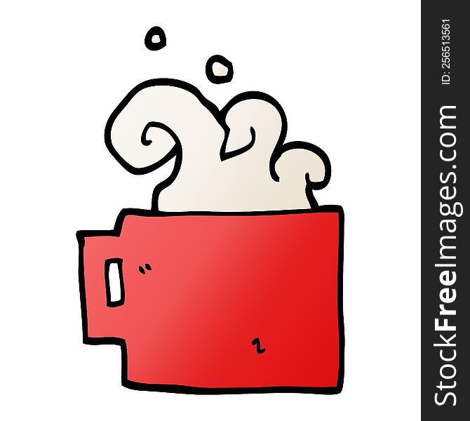 cartoon doodle hot cup of coffee