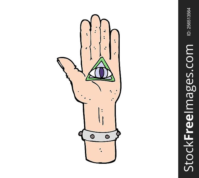 Cartoon Spooky Hand Symbol