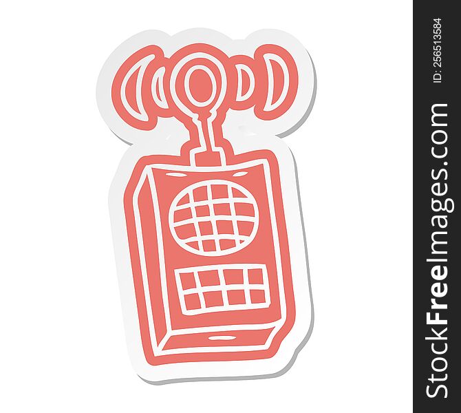 cartoon sticker of a walkie talkie