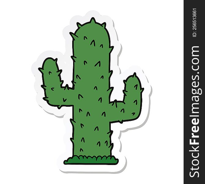 sticker of a cartoon cactus