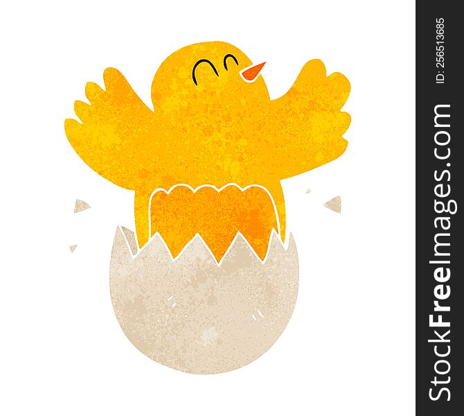 Retro Cartoon Hatching Egg