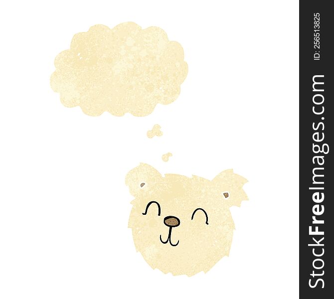 Cartoon Happy Polar Bear Face With Thought Bubble
