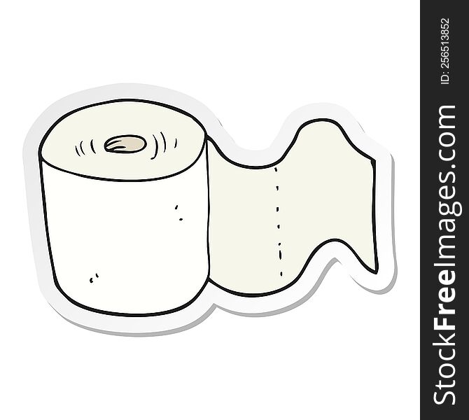 sticker of a cartoon toilet roll