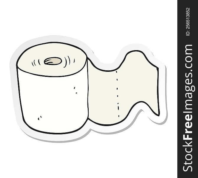 Sticker Of A Cartoon Toilet Roll