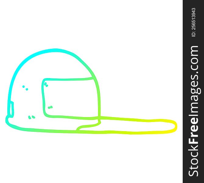 cold gradient line drawing of a cartoon baseball cap