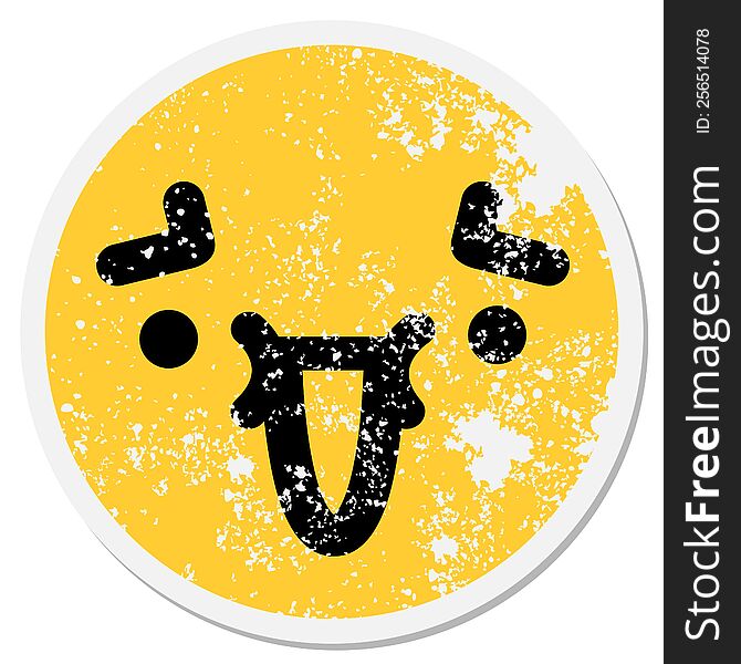 nervous laughter circular sticker