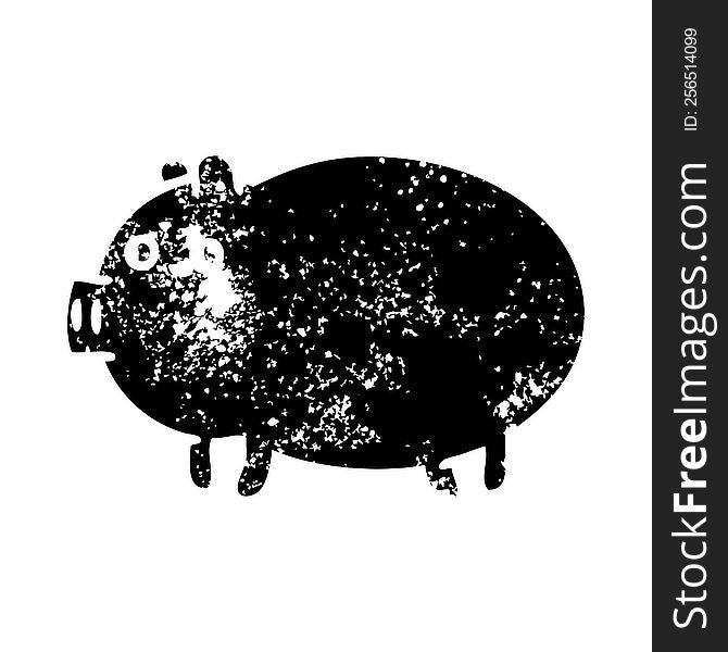 Distressed Symbol Fat Pig