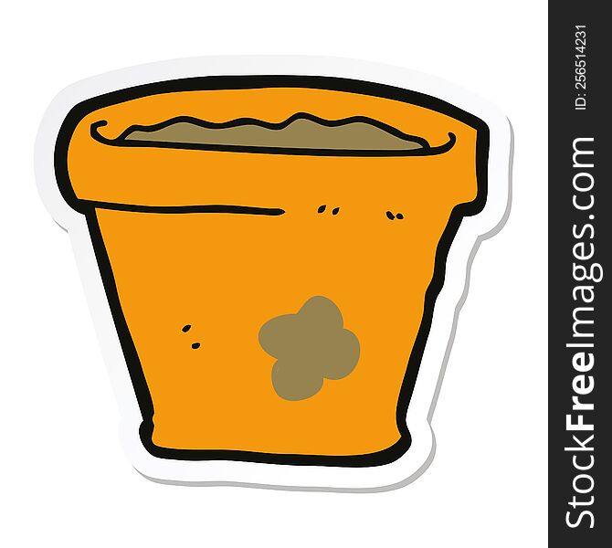 sticker of a cartoon plant pot