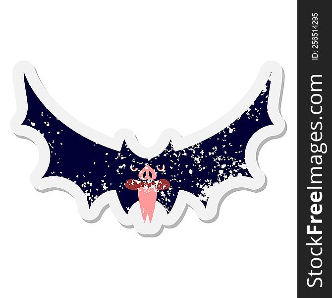 Spooky Halloween Bat Grunge Sticker