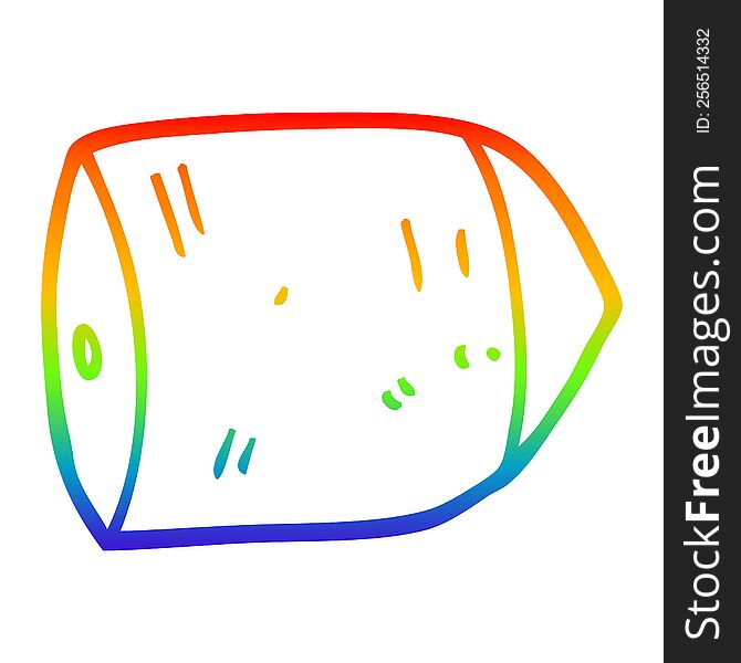 Rainbow Gradient Line Drawing Cartoon Big Bullet