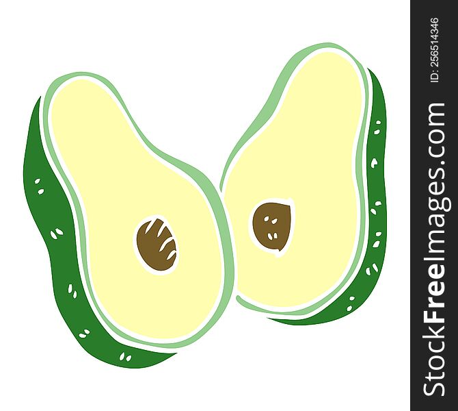 cartoon doodle avocado