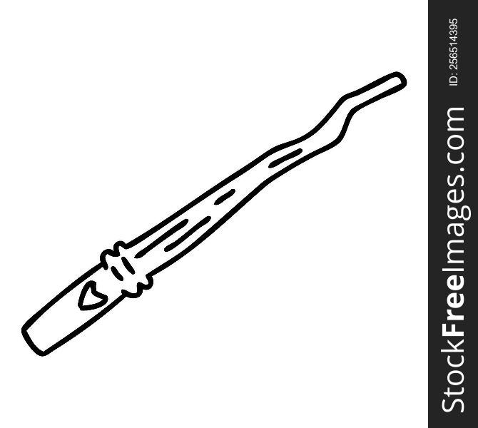 line doodle of a magic wand. line doodle of a magic wand