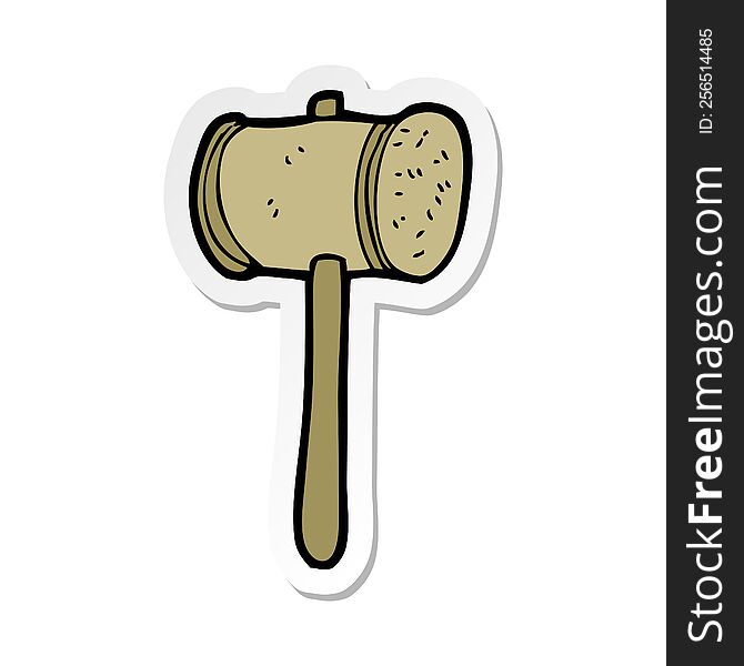 sticker of a cartoon wooden hammer