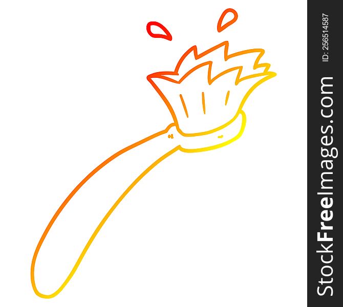warm gradient line drawing of a cartoon tooth brush