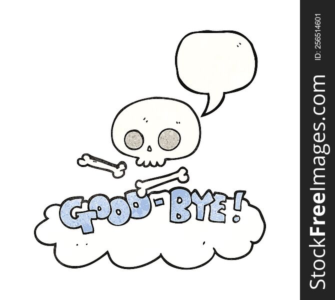 Speech Bubble Textured Cartoon Good-bye Symbol