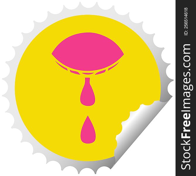 Circular Peeling Sticker Cartoon Crying Eye
