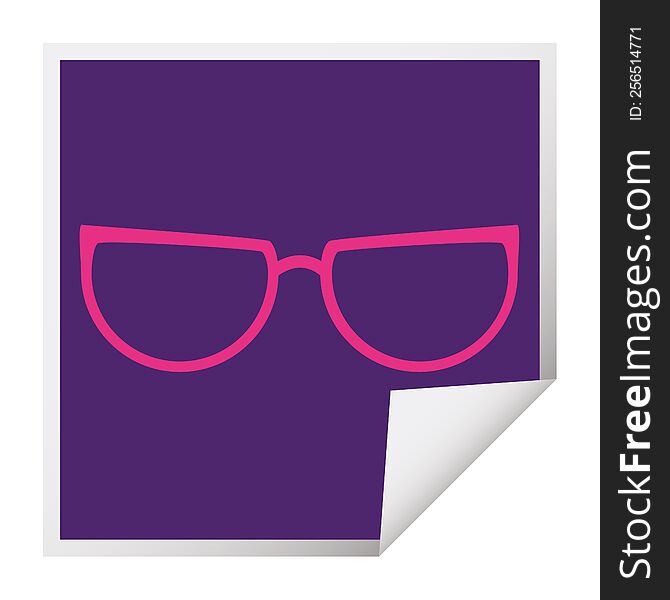 spectacles graphic vector square peeling sticker. spectacles graphic vector square peeling sticker