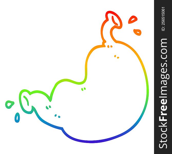 rainbow gradient line drawing cartoon human organ