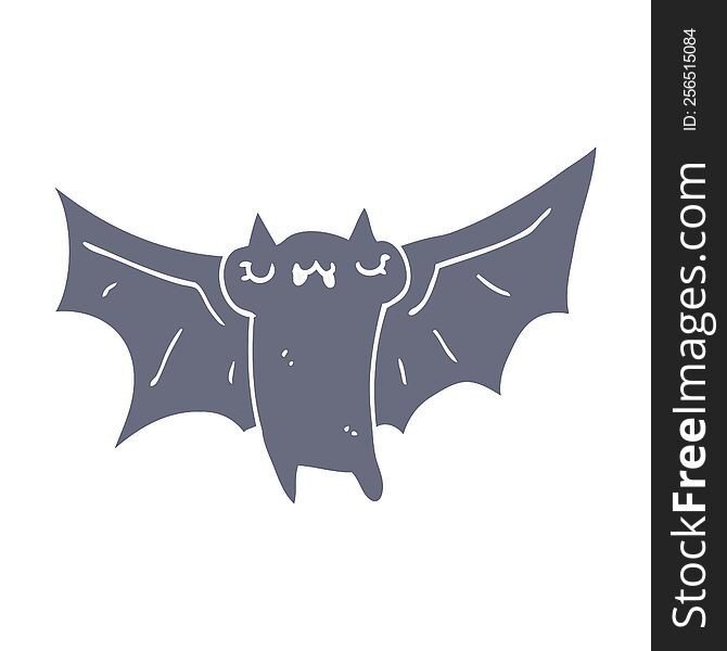Cute Flat Color Style Cartoon Halloween Bat