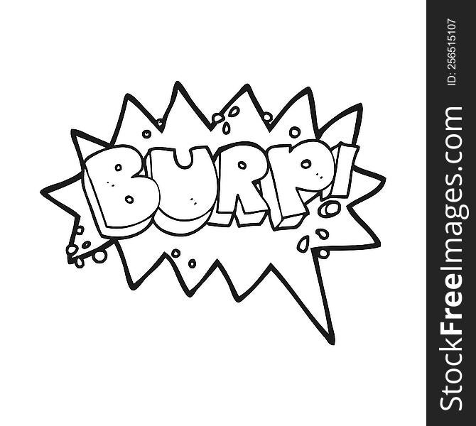 Black And White Cartoon Burp Symbol