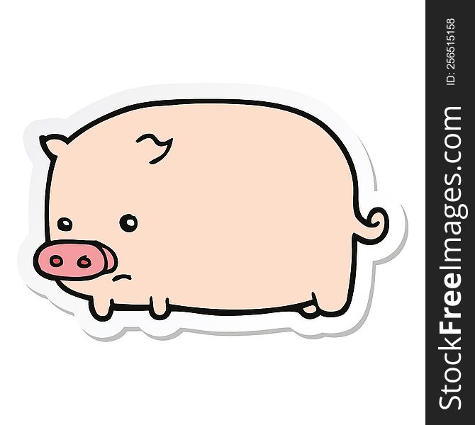 sticker of a cute cartoon pig